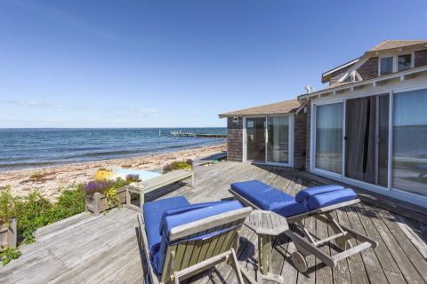 Waterfront Deck Area has 3 Chaise Lounge and 2 Chairs not shown in this Photo