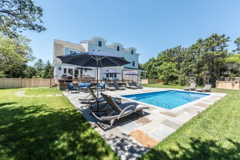 View Across the Pool to House