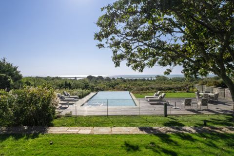 Looking across Chilmark Pond to the Atlantic, Heated pool!